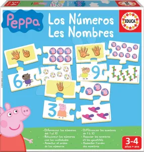 Náučná hra Učíme sa Čísla Peppa Pig Educa s obrázkami a počtami 40 dielov