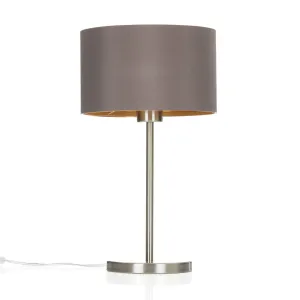 Látková stolová lampa Maserlo, cappuccino