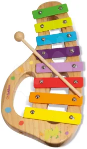 Drevený xylofón Music Xylophone Eichhorn farebný 8 tónov s kladivkom od 24 mes