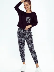 Pyjamas Eldar First Lady Sarina length/r S-XL black-flowers 1 #7766469