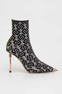 Členkové topánky Elisabetta Franchi dámske, čierna farba, na vysokom podpätku, SA43L36E2