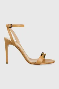 Kožená sandále Elisabetta Franchi hnedá farba, SA17L31E2