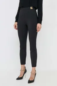 Nohavice Elisabetta Franchi dámske, čierna farba, priliehavé, vysoký pás #8746700