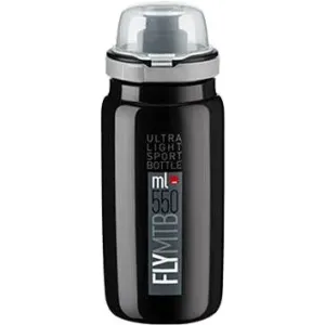 Elite Cyklistická fľaša na vodu FLY MTB BLACK grey logo 550 ml