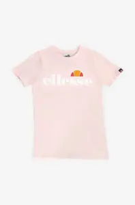 Detské bavlnené tričko Ellesse ružová farba, s potlačou