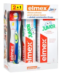 ELMEX JUNIOR SYSTÉM zubná kefka 1 ks + zubná pasta 75 ml + ústna voda 400 ml, 1x1 set