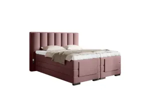 Elektrická polohovacia boxspringová posteľ VERONA 160 Velvetmat 24 - ružová,Elektrická polohovacia boxspringová posteľ VERONA 160 Velvetmat 24 - ružov