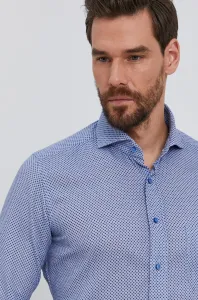 Bavlnená košeľa Emanuel Berg pánska, slim, s talianskym golierom #4585574