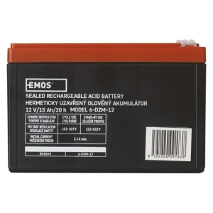 EMOS Bezúdržbový trakčný olovený akumulátor 12 V/15 Ah, faston 6,3 mm