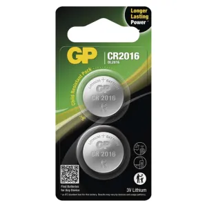 EMOS Lithiová gombíková batéria GP CR2016, 2ks B15163
