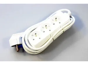 Prodlužovací kabel se 3 zásuvkami 1,0 mm² KIKOK 2 m bílý
