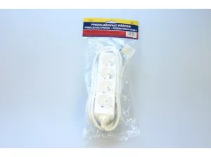 Prodlužovací kabel se 4 zásuvkami 1,0 mm² KIKOK 3 m bílý