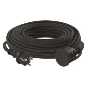 EMOS Vonkajší predlžovací kábel 20 m / 1 zásuvka / čierny / guma-neoprén / 230 V / 1,5 mm2, 1901212000