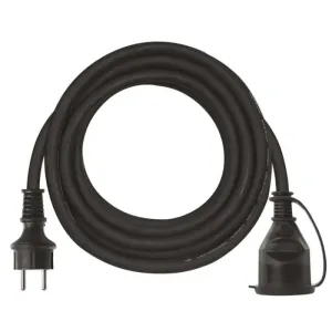 Vonkajší predlžovací kábel 5 m / 1 zásuvka / čierny / guma-neoprén / 230 V / 1,5 mm2