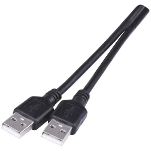 Nabíjací a dátový kábel prepájací USB-A 2.0 / USB-A 2.0, 2 m, čierny #1249854