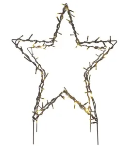 EMOS LED vánoční hvězda kovová, 56 cm, venkovní i vnitřní, teplá bílá
