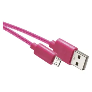 EMOS Nabíjací a dátový kábel USB-A 2.0 / micro USB-B 2.0, 1 m, ružový, 2335070640