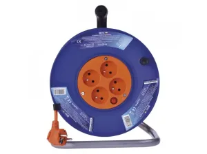 Prodlužovací kabel na bubnu s pohyblivým středem se 4 zásuvkami 1,0 mm² DULU 25 m červený