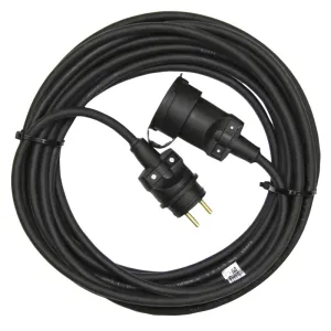 Vonkajší predlžovací kábel 25 m / 1 zásuvka / čierny / guma / 230 V / 1,5 mm2