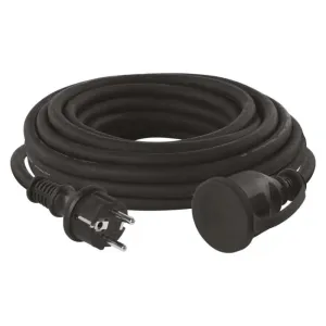 EMOS Vonkajší predlžovací kábel 10 m / 1 zásuvka / čierny / guma-neoprén / 230 V / 2,5 mm2, 1901011003