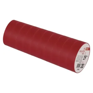 Izolačná páska PVC 19mm / 20m červená, 10ks