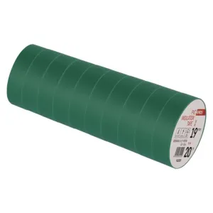 Izolačná páska PVC 19mm / 20m zelená, 10ks