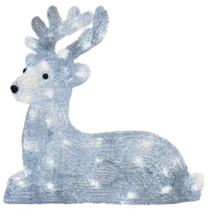 EMOS LED vianočný jeleň, 27 cm, vonkajší i vnútorný, studená biela, časovač