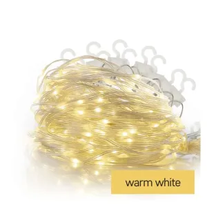 EMOS LED vianočná nano reťaz – záclona, 2,9 × 1,5 m, vonkajšia aj vnútorná, teplá biela, programy