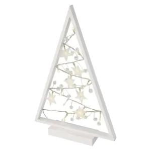 LED dekorácia – svietiaci stromček s ozdobami, 40 cm, 2xAA, vnútorný, teplá biela, časovač #1260480