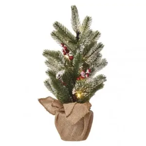 LED vianočný stromček, 52cm, 3×AA, vnútorné, teplá b., čas