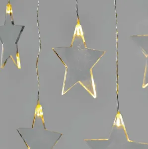EMOS LED vianočný záves – hviezdy, 45 × 84 cm, vonkajšie aj vnútorné, teplá biela