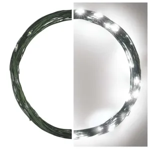 EMOS LED vianočná nano reťaz zelená, 4 m, vonkajšia aj vnútorná, studená biela, časovač