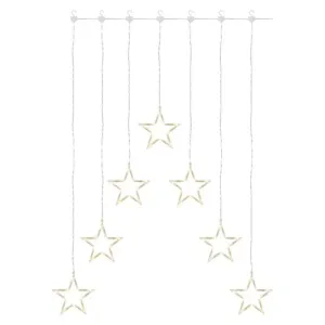 EMOS LED vianočný záves – 7 hviezd, 67 × 125 cm, vnútorná, teplá biela