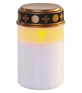 EMOS LED cintorínska sviečka, 12,5 cm, 2× C, vonkajšia vnútorná, vintage, časovač