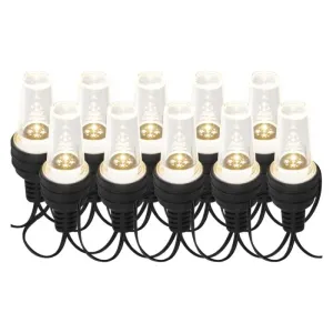 LED svetelná reťaz – 10x párty žiarovky číre, 4,5 m, vonkajšia aj vnútorná, studená biela #1206724