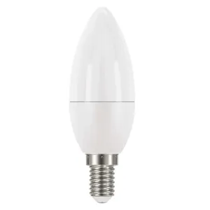 LED žiarovka Emos ZQ3220, E14, 6W, sviečka, číra, teplá biela