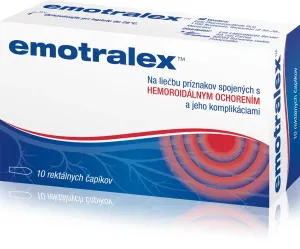 EMOTRALEX Rektálne čapíky na liečbu hemoroidov 10 kusov
