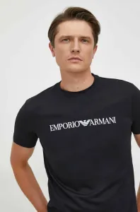 Bavlnené tričko Emporio Armani tmavomodrá farba, s potlačou, 8N1TN5 1JPZZ