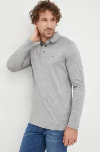 Tričko s dlhým rukávom Emporio Armani pánske, šedá farba, jednofarebný, 8N1F97 1JUVZ
