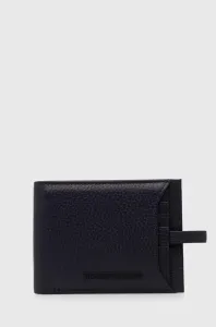 Kožená peňaženka Emporio Armani pánsky, tmavomodrá farba