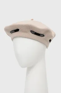 Vlnená baretka Emporio Armani béžová farba, vlnený #253615