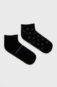 Ponožky Emporio Armani Underwear (2-pack) pánske, čierna farba #176133