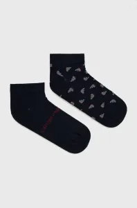 Ponožky Emporio Armani Underwear (2-pack) pánske, tmavomodrá farba #176132
