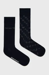 Ponožky Emporio Armani Underwear (2-pack) pánske, tmavomodrá farba #176135