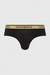 Slipy Emporio Armani Underwear (2-pak) pánske, čierna farba