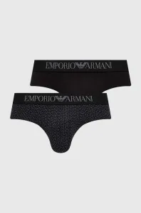 Slipy Emporio Armani Underwear 2-pak pánske, čierna farba #8703708