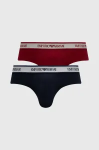 Slipy Emporio Armani Underwear (2-pak) pánske, tmavomodrá farba