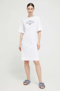 Bavlnené šaty Emporio Armani Underwear biela farba, bavlnené #7946738