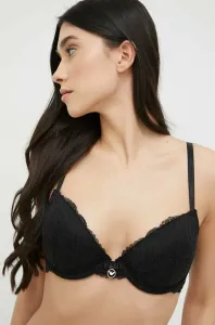 Podprsenka Emporio Armani Underwear čierna farba, čipkovaný, jednofarebný #7505348