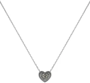 Engelsrufer Strieborný náhrdelník Srdce s markazity ERN-HEART-MA